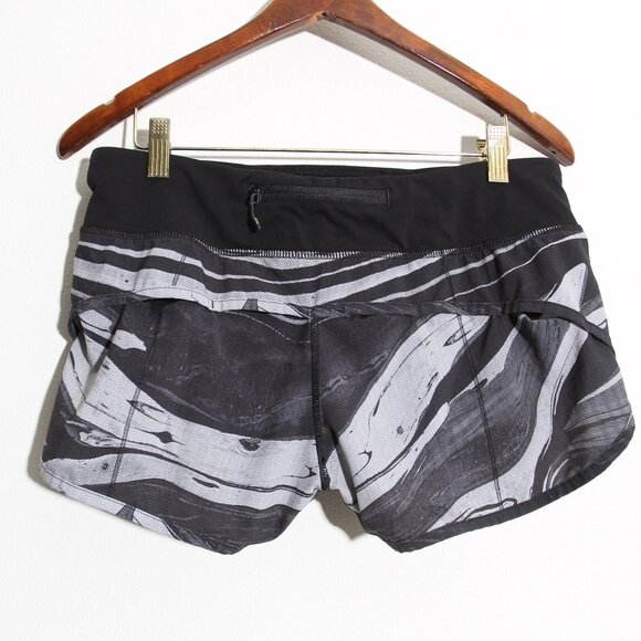 Lululemon Speed Short Marbled Mix White Black Liner Swift Ultra Low-Rise Size 6 - Picture 7 of 13